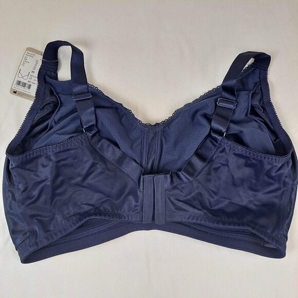 Amoena Nancy SB US Size 46G Navy Blue Lace Detail Adj Straps Back Closure NWT - Picture 5 of 13